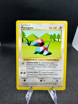 Porygon 39/102 Uncommon Shadowless Base Set LP Vintage Pokemon WoTC 1999 - Image 1
