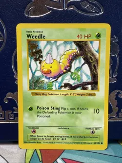 Weedle 069/102 Pokemon TCG WOTC Base Set (Shadowless) Regular Near MINT - Image 1