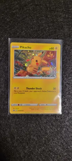 Pikachu SWSH153 Holiday Calendar Snowflake Stamped Holo Promo Pokemon TCG - Image 1