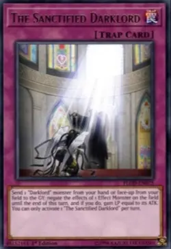 [RARE] YuGiOh - The Sanctified Darklord - FLOD-EN075 NM/M 1st Ed - Image 1