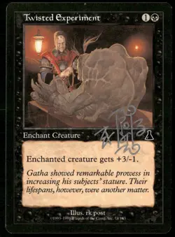 Twisted Experiment Urza's Destiny NM Black Common SIGNED CARD - Image 1