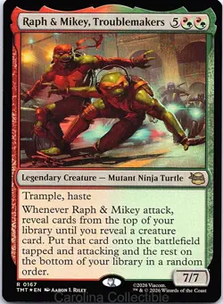 Raph & Mikey, Troublemakers - Foil NM - Teenage Mutant Ninja Turtles 0167 MTG - Image 1
