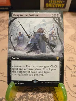 MTG Drag to the Bottom Dominaria United Regular Extended Art Rare NM - Image 1