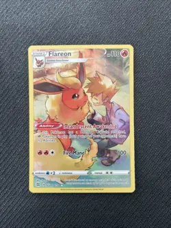 Pokemon TCG Flareon TG01/TG30 Full Art Trainer Gallery Brilliant Stars Card - Image 1