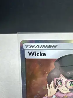 FULL ART Wicke ULTRA RARE Pokemon 147/147 SM Burning Shadows Holo Supporter - LP - Image 2