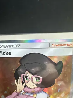 FULL ART Wicke ULTRA RARE Pokemon 147/147 SM Burning Shadows Holo Supporter - LP - Image 3