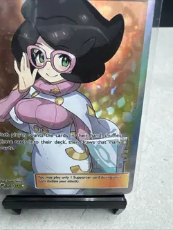 FULL ART Wicke ULTRA RARE Pokemon 147/147 SM Burning Shadows Holo Supporter - LP - Image 5