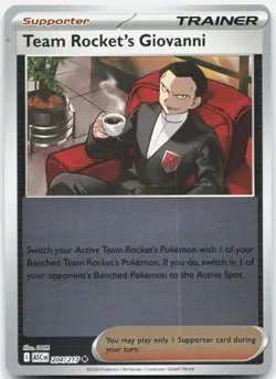 Team Rocket's Giovanni 204/217 Ascended Heroes Pokemon Reverse Holo NM/M - Image 1
