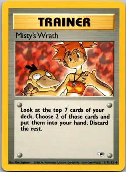 Misty's Wrath 114/132 Uncommon Gym Heroes Pokemon Unlimited Near Mint - Image 1