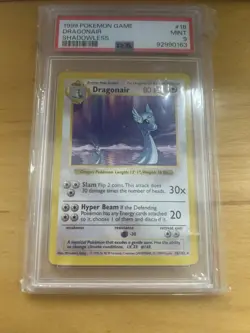 Pokemon Dragonair Base Set Shadowless Rare Card #18 PSA 9 - Image 1