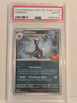 2024 POKEMON TRICK OR TRADE #130 UMBREON PSA 8 FREE SHIPPING - Image 1