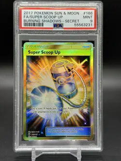 Super Scoop Up 166/147 S&M Burning Shadows Secret Rare Pokemon - PSA 9 MINT! - Image 1
