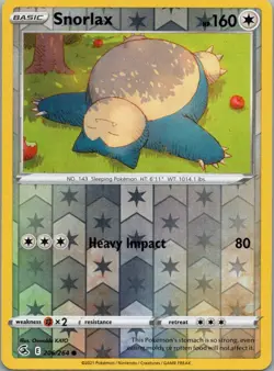 Pokemon TCG Snorlax 206/264 Fusion Strike Rev Holo NM - Image 1