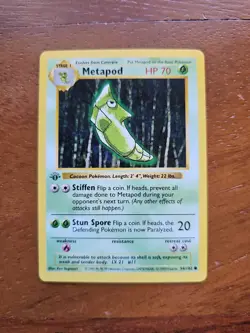 Pokemon 1st Edition Metapod Base Set Shadowless 54/102 - Image 1