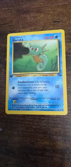 Horsea 49/62 Common Fossil Pokemon 1st Edition Lightly Played - Image 1