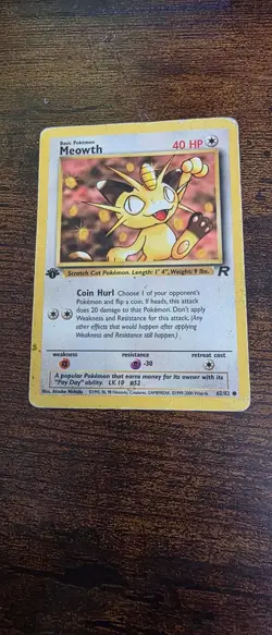 Meowth 62/82 Common Team Rocket Pokemon 1st Edition Moderately Played - Image 1
