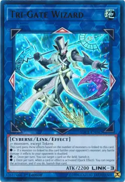 Tri-Gate Wizard - SDCL-EN042 - Ultra Rare - 1st Edition Near Mint Yugioh! Card - Image 1