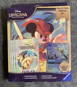Disney Lorcana Fabled Collection Starter Set 4 Packs Tinkerbell Promo New Sealed - Image 1
