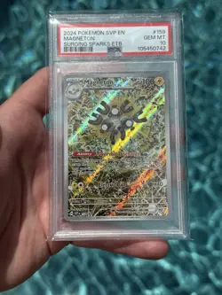 Pokemon TCG Magneton 159 SVP Surging Sparks ETB Promo Holo English PSA 10 - Image 1