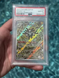Pokemon TCG Magneton 159 SVP Surging Sparks ETB Promo Holo English PSA 10 - Image 3