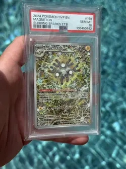 Pokemon TCG Magneton 159 SVP Surging Sparks ETB Promo Holo English PSA 10 - Image 4
