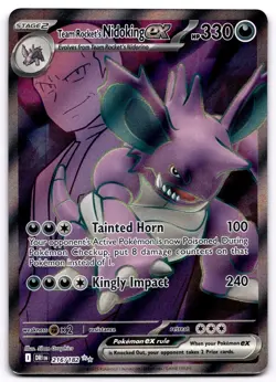 Team Rocket's Nidoking ex 216/182 Destined Rivals Ultra Rare Holo NM Pokemon - Image 1