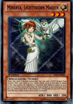 Yugioh Minerva, Lightsworn Maiden SDLI-EN002 1st Edition Realm of Light Yu-Gi-Oh - Image 1
