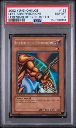Left Arm of the Forbidden One LOB-EN123 1ST EDITION PSA 8 NM-MT - Image 1