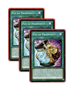 Yugioh! Pot of Prosperity L26D-ENX22 (Common) 1st Ed 3x "X-Saber Support" - Image 1