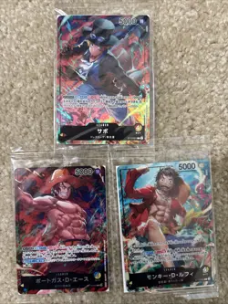 3 Card Sabo Ace Luffy ST13-001-002-003 Seven Eleven PROMO ONE PIECE Card Sealed - Image 1
