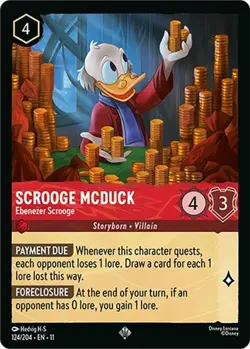 Disney Lorcana TCG Winterspell Scrooge McDuck Ebenezer Scrooge SuperRare 124/204 - Image 1
