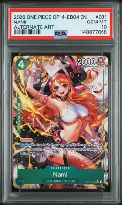 2026 ONE PIECE OP14-EB04-THE AZURE SEA'S SEVEN ALTERNATE ART #031 NAMI PSA 10 - Image 1