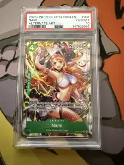 2026 ONE PIECE OP14-EB04-THE AZURE SEA'S SEVEN ALTERNATE ART #031 NAMI PSA 10 - Image 1