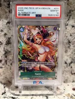 2026 ONE PIECE OP14-EB04-THE AZURE SEA'S SEVEN ALTERNATE ART #031 NAMI PSA 10 - Image 1