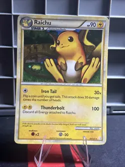 Pokemon TCG Raichu HeartGold SoulSilver Holo Card 10/123 Rare - Image 1