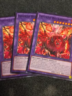 Yugioh! 3x Invoked Baybarron CORI-EN031 Common 1st Ed NM - Image 1