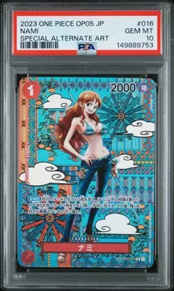 2023 One Piece Japanese OP05 #016 Nami Special Alternate Art PSA 10 GEM MINT - Image 1