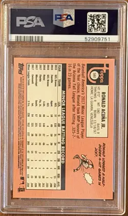 2018 Topps Heritage High Number Ronald Acuna Jr #580 Rookie Card PSA 10 RC - Image 2