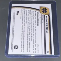Topps 2024-25 Bowman University Purple Prism Hannah Hidalgo Card #26 Notre Dame - Image 3