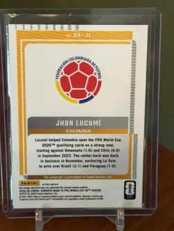 JHON LUCUMI 2025-26 DONRUSS ROAD TO FIFA WORLD CUP AUTOGRAPH PINK VELOCITY AUTO - Image 2