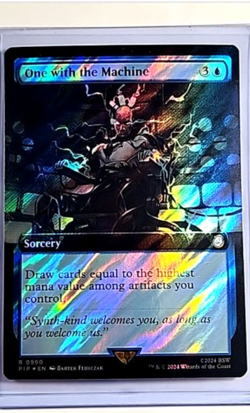 MTG Magic the Gathering PIP Fallout Extended Art Surge Foil One With The Machine - Image 1