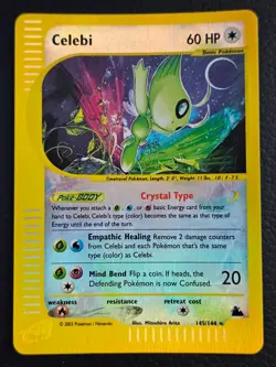 Celebi - Vintage Pokemon e-Card Skyridge Reverse Holographic Secret Rare 145/144 - Image 2