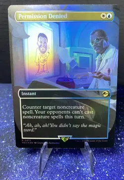 Permission Denied Jurassic World Collection MTG Rare 0017 Foil HP Scuffed - Image 1