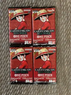 One Piece Card Game Op-13 Carrying On His Will Booster Packs (Lot Of 4) - Image 1