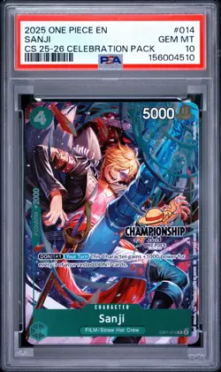2025 ONE PIECE SANJI CS 25-26 CELEBRATION PACK EB01 #014 PSA 10 GEM MINT - Image 1