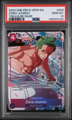 PSA 10 2024 ONE PIECE OP09 EMPERORS IN NEW WORLD TREASURE RARE ZORO-JUUROU TR - Image 1