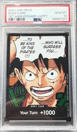 DON!! Card (Monkey.D.Luffy) (1st Anniversary DON!!) One Piece Promo Cards Foil - Image 1