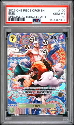 2023 ONE PIECE OP05 #100 AWAKENING OF THE NEW ERA ENEL SP SPECIAL ALT ART PSA 10 - Image 1
