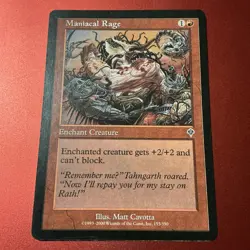 Maniacal Rage - Invasion - LP - MTG Magic - Common - Enchant Creature - Image 2