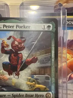 MTG Spider-Man Spider-Ham Peter Porker R0114 Rare + Food Token x2 NM In Hand - Image 5